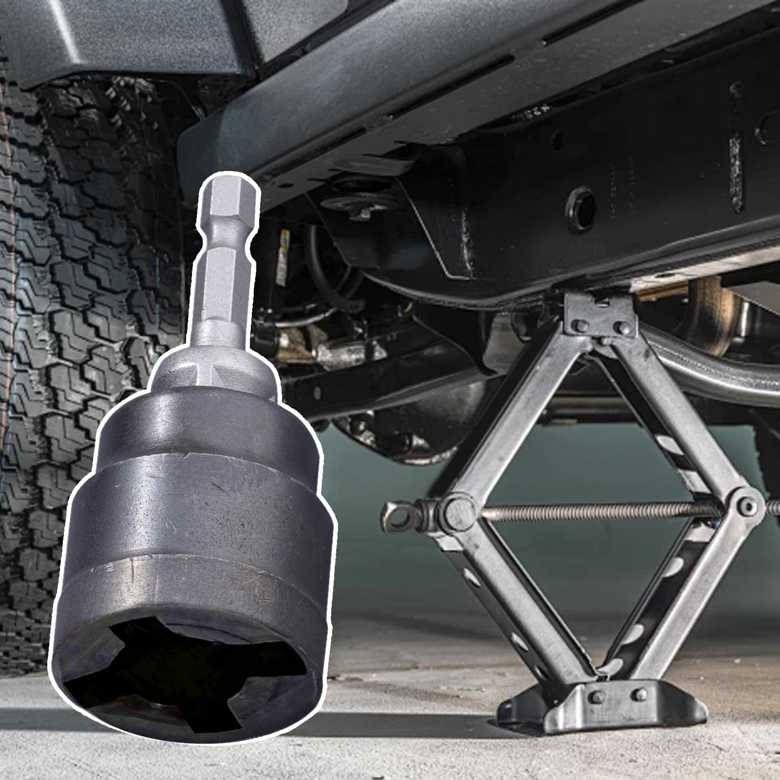 Heavy Equipment Attachments - Jack-Steckdosen-Bohreradapter, elektrischer Bohreradapter, Jack-Steckdose, Fahrzeugwartungswerkzeuge, Hebevorrichtung,